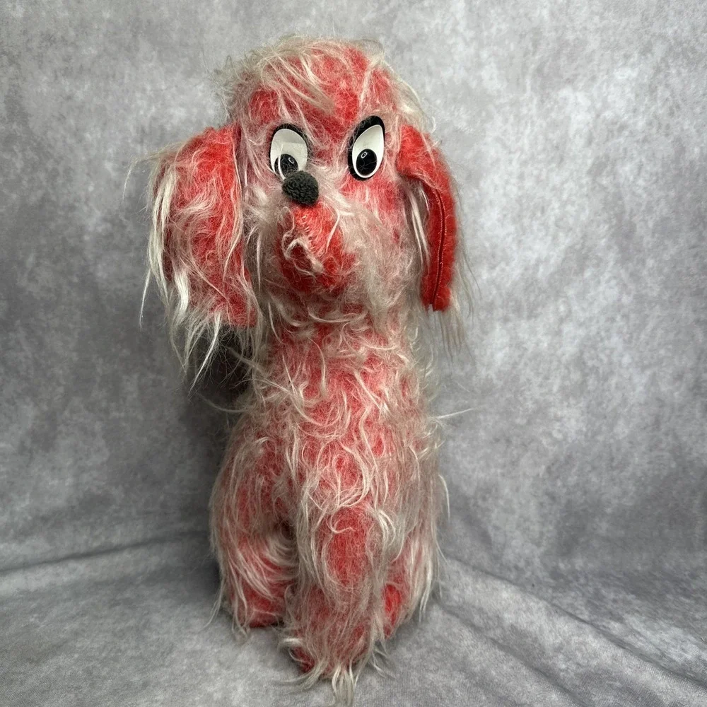 Vintage Fable Toy Plush Red Dog‎ Carnival Fair Scruffy Plush